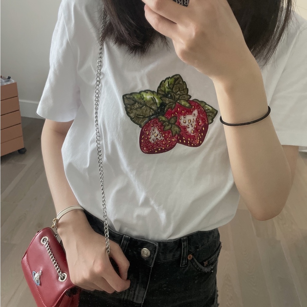 SPORTMAX White Strawberry Zurlo T-Shirt